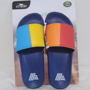 Aldi Shoes Size 8 Ladies Sandals Slides Crane Aldi's Nerd Blue Yellow Red Orange